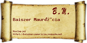 Baiszer Maurícia névjegykártya